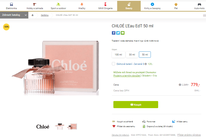 Toaletní voda CHLOÉ L'Eau EdT 50 ml