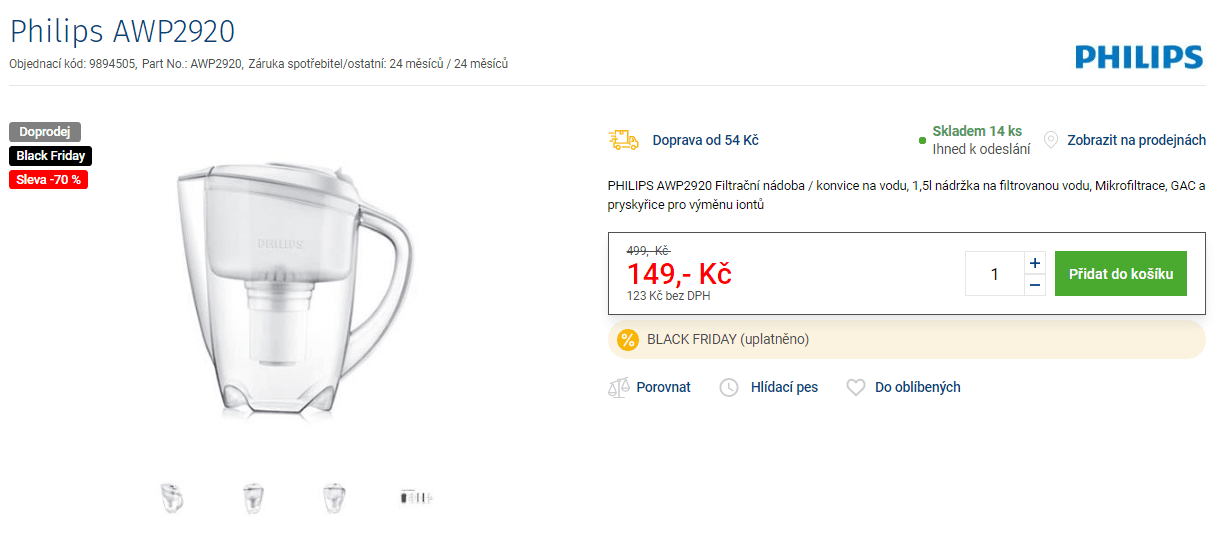 Filtrační konvice Philips