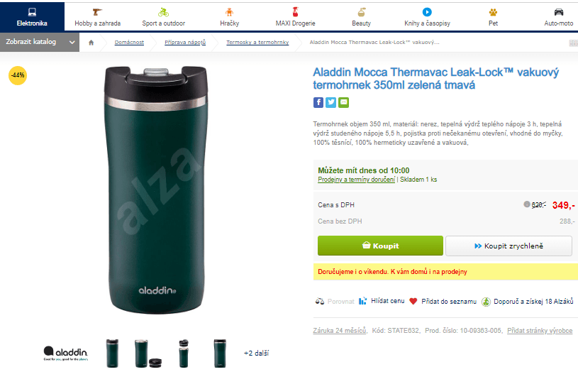 Termohrnek vakuový Aladin 350 ml