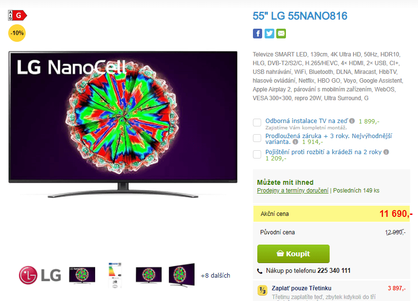 Nanocell 4K, Smart, HDR, 139cm, LG