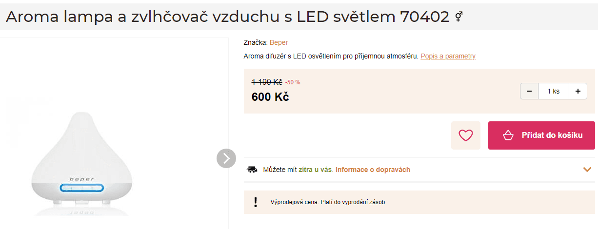 Aroma lampa a zvlhčovač vzduchu Beper