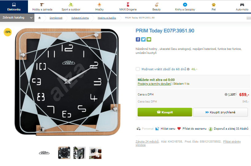 Nástěnné hodiny PRIM Today