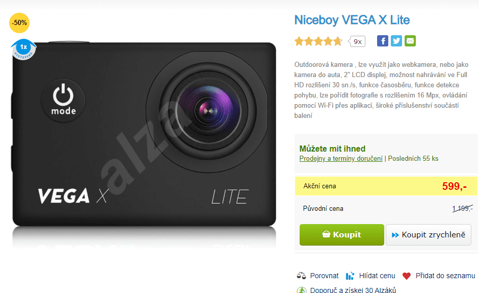 Outdoor kamera Niceboy VEGA X Lite