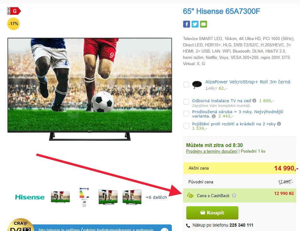 4K Smart TV, 164cm, HDR, Hisense