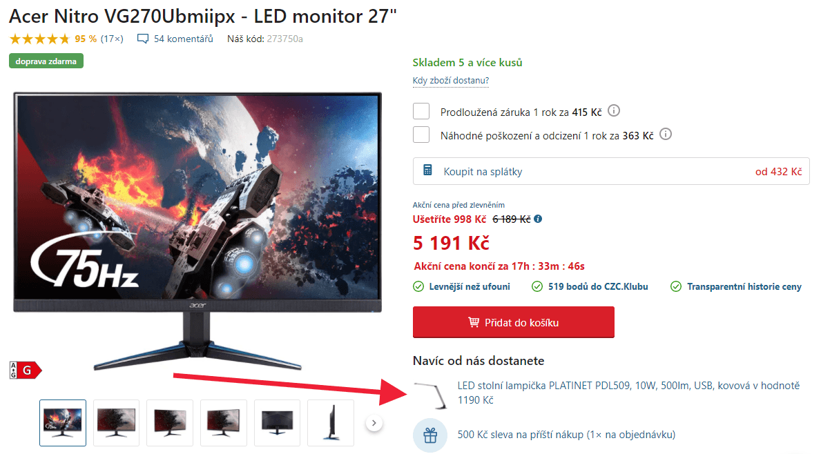 Herní PC monitor Acer Nitro, 27", repro