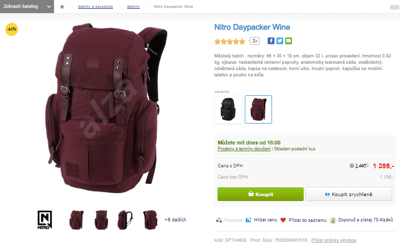 Baton Nitro Daypacker Wine 32 litrů