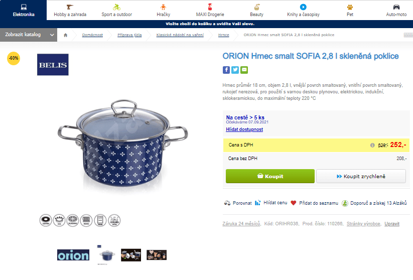 Hrnec smalt Orion Sofia 2,8 l + poklice