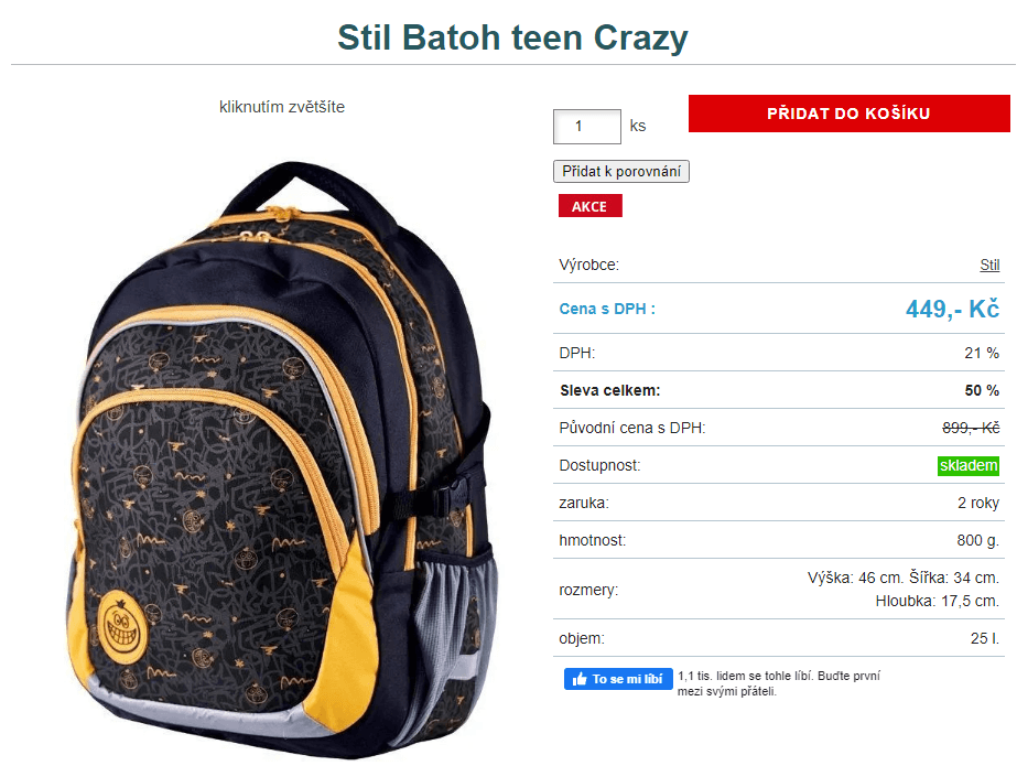 Studentský batoh Stil Batoh teen Crazy
