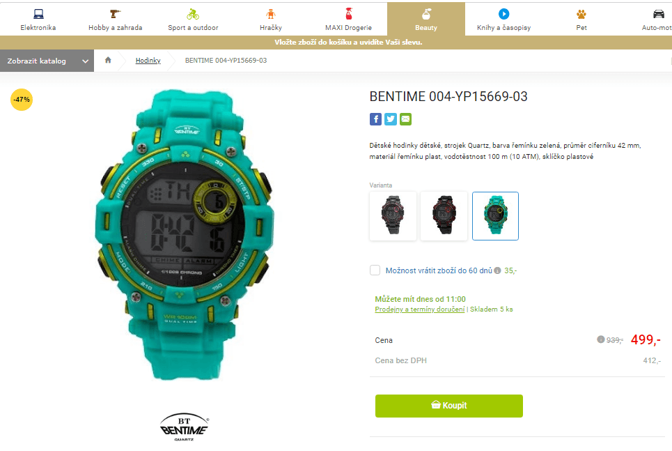 Digitální hodinky Bentime 004-YP15669-03