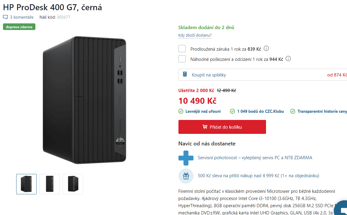 PC HP, i3 4,3GHz, 8GB RAM, SSD
