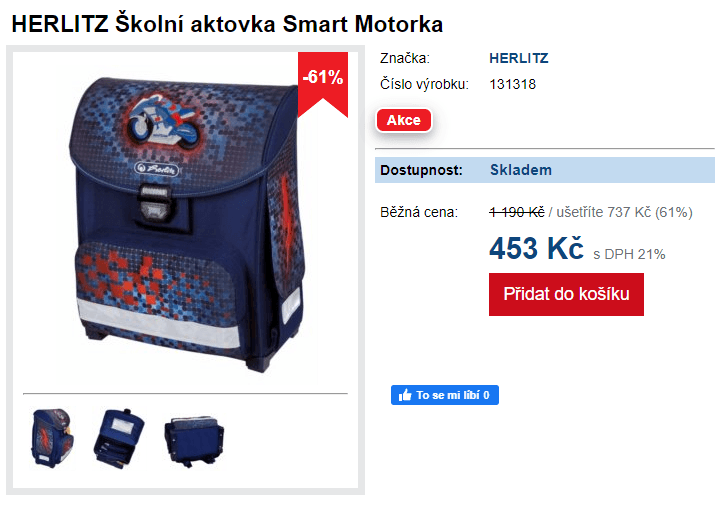 Školní batoh Herlitz Motorka, prvňáčci