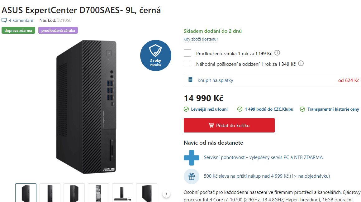 PC Asus, i7, až 4,8GHz, 16GB RAM, SSD 512