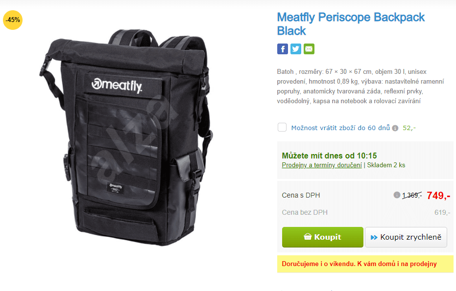 Batoh Meatfly Periscope, 30 l., 13,3"