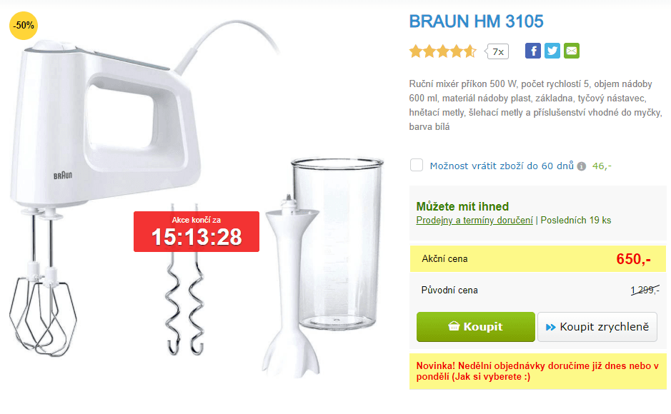 Mixér Braun, 600 ml