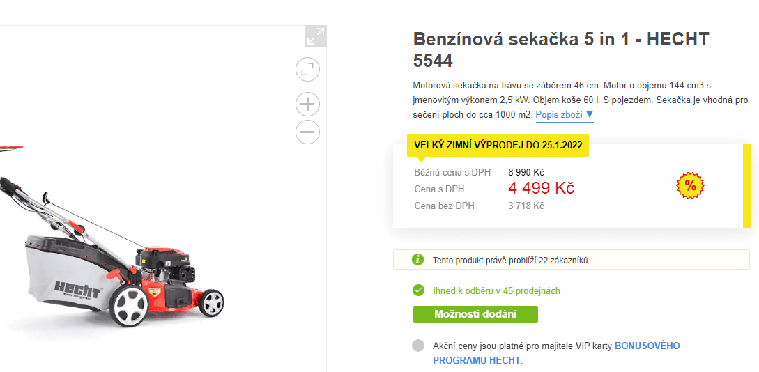 Benzínová sekačka Hecht, pojezd, 46cm, 5v1