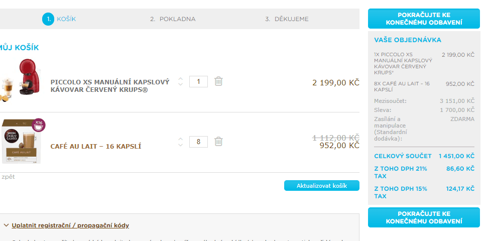 Kávovar k nákupu kapslí za 499 korun