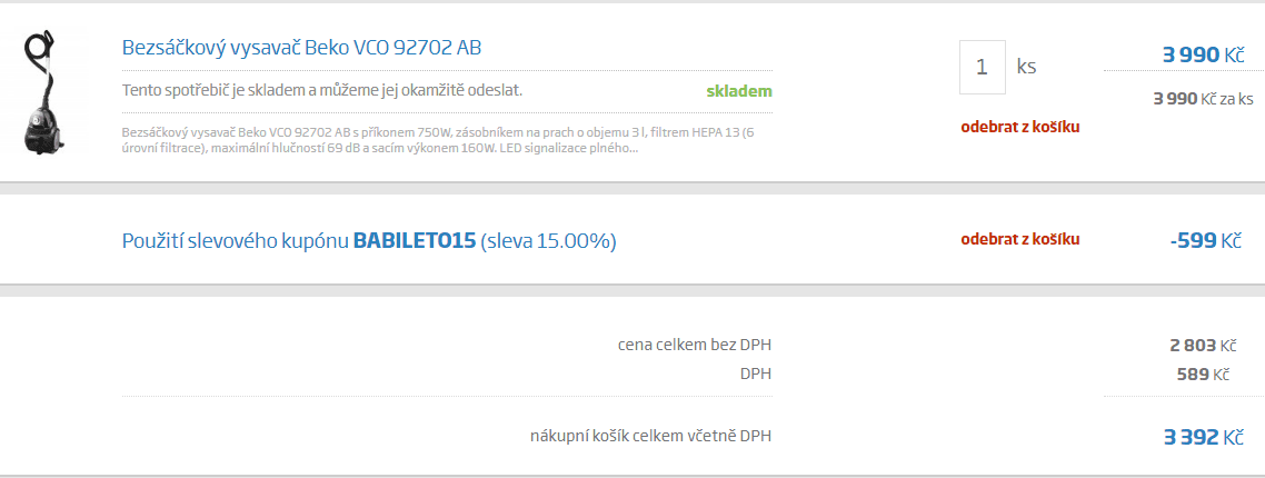 Bezsáčkový cyklonový vysavač Beko