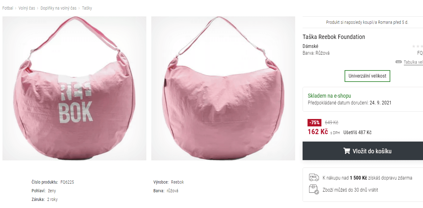Taška Reebok Foundation Tote Bag, 29,5 l