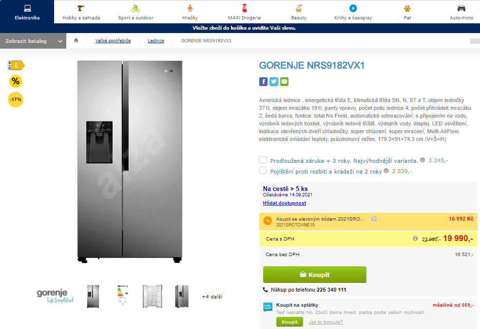 Komb. lednice Gorenje, 562 l, Total No Frost