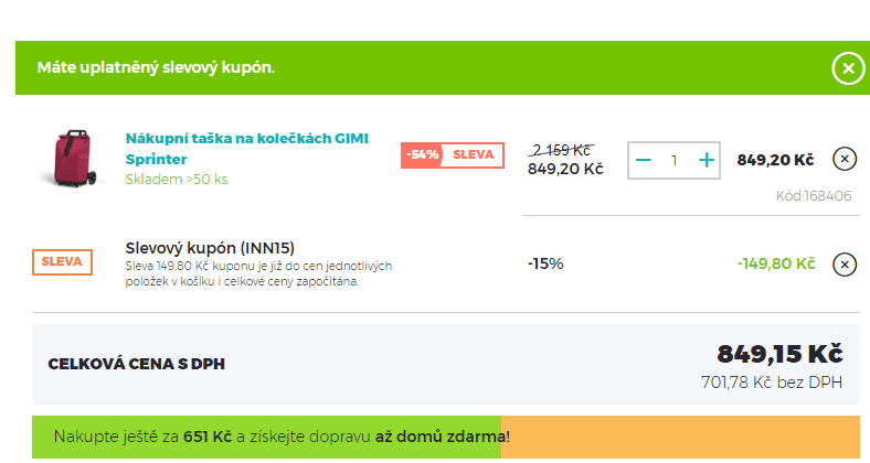 Nákupní taška na kolečkách Vileda Gimi Sprinter