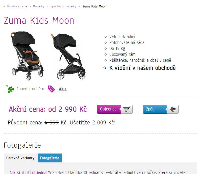 Sportovní kočárek Zuma Kids Moon