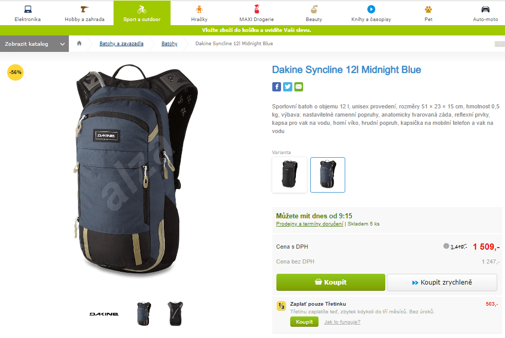 Sportovní batoh Dakine Syncline 12l