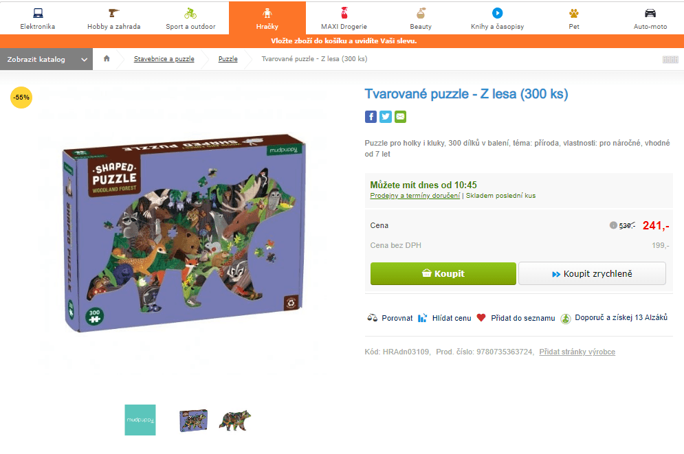 Tvarované puzzle - Z lesa (300 ks)