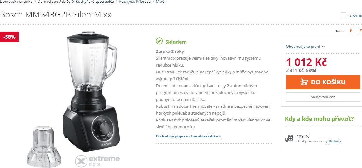 Stolní mixér Bosch, 1,5 l., led, 700W