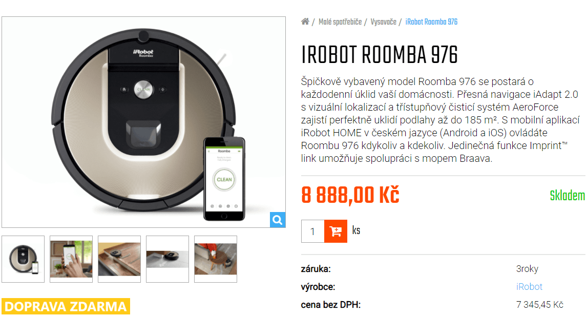 Robotický vysavač iRobot Roomba 976