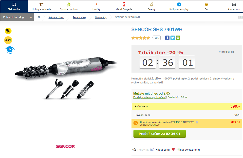 Kulmofén Sencor SHS 7401WH