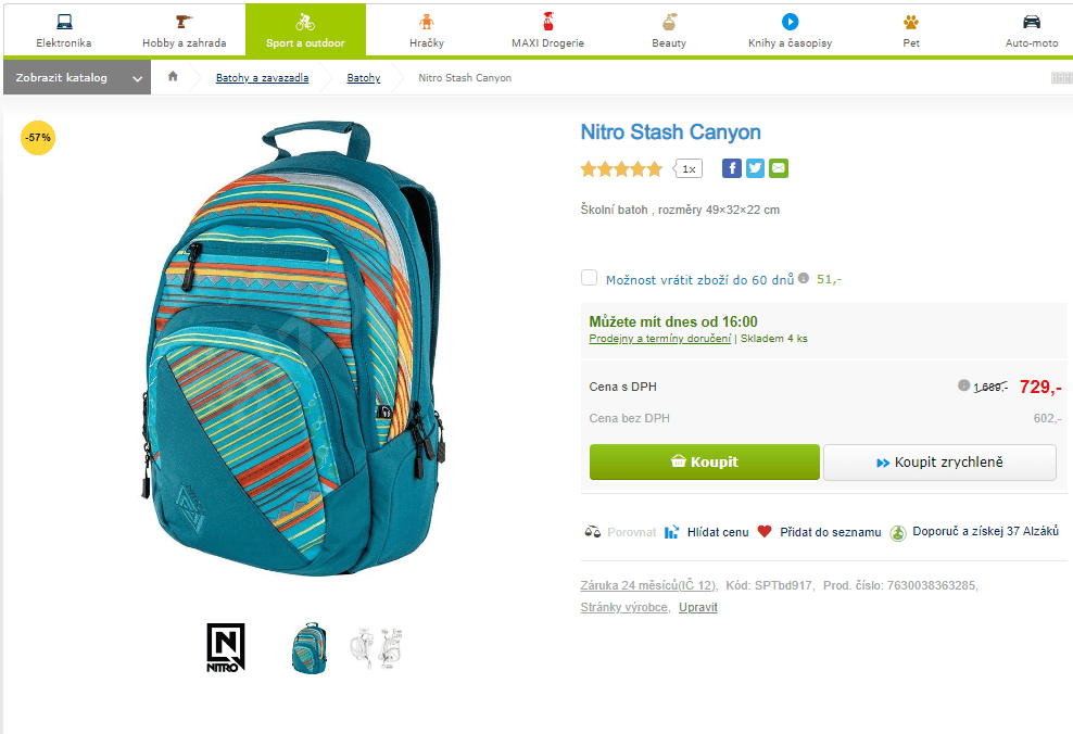 Městský batoh Nitro Stash Canyon 29l