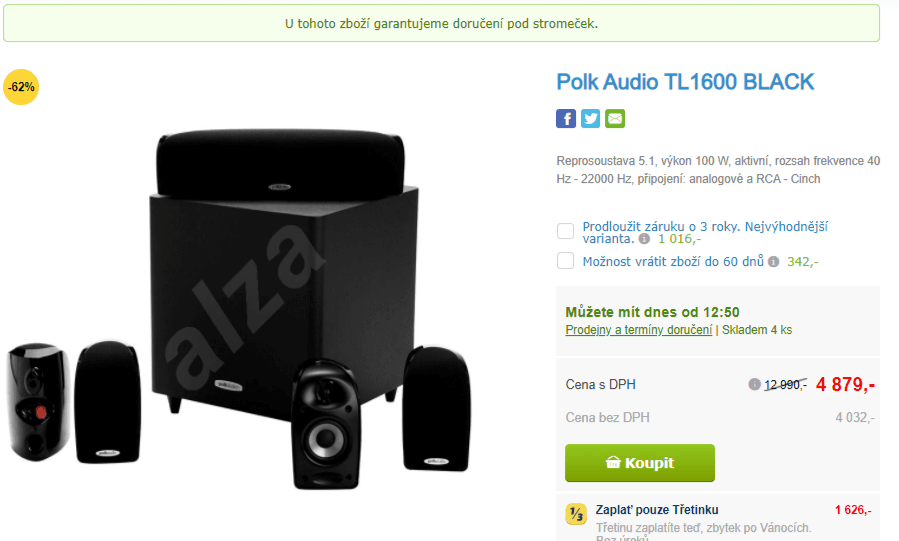 Reprosoustava 5.1 Polk Audio, 100 W