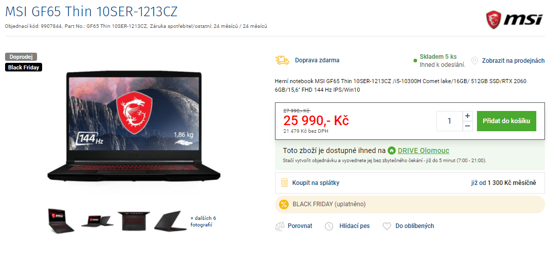 MSI, i5 4,5GHz, 16GB RAM, 6GB Nvidia, SSD