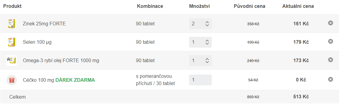 Akce 3+1 zdarma na kategorii Imunita
