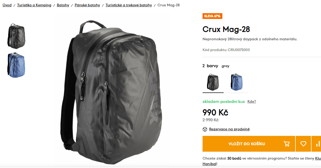 Nepromokavý 28 l., Crux Mag