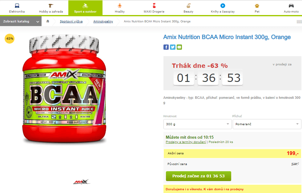 Aminokyseliny Amix BCAA Micro Instant 300 g