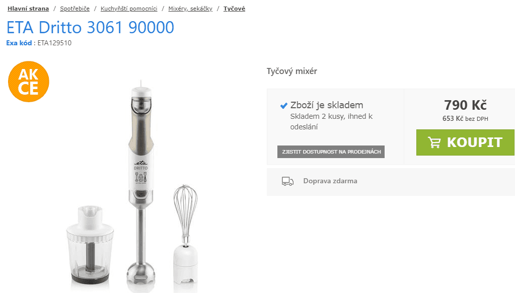 Tyčový ponorný mixér ETA Dritto 