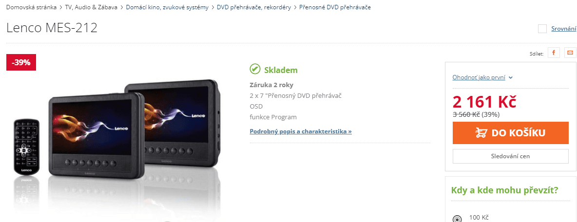 DVD přehrávač do opěrek hlavy, 2x displej