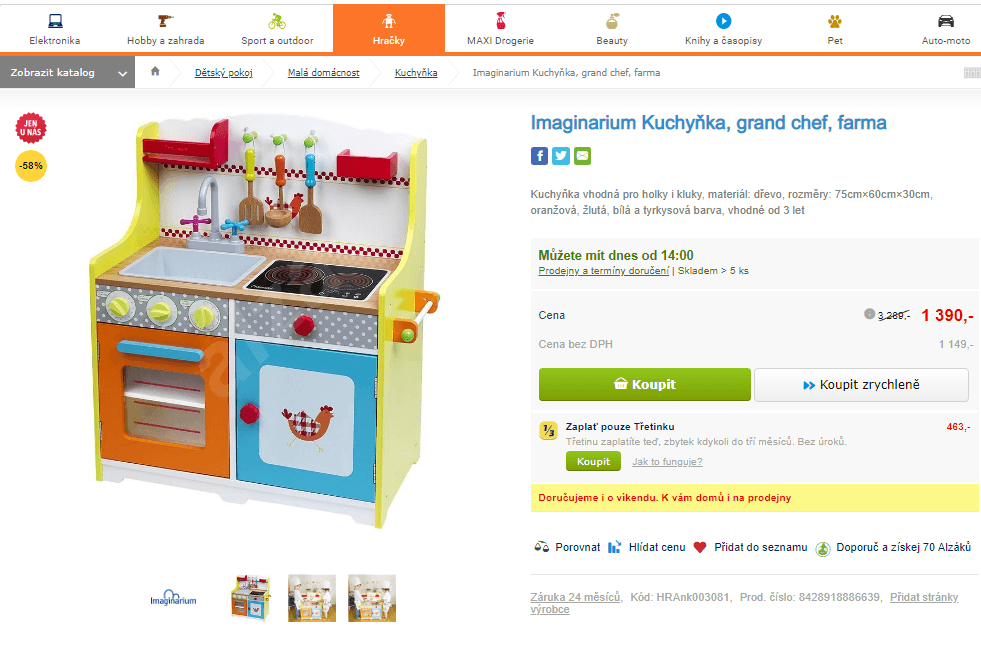 Dětská dřevěná kuchyňka Imaginarium