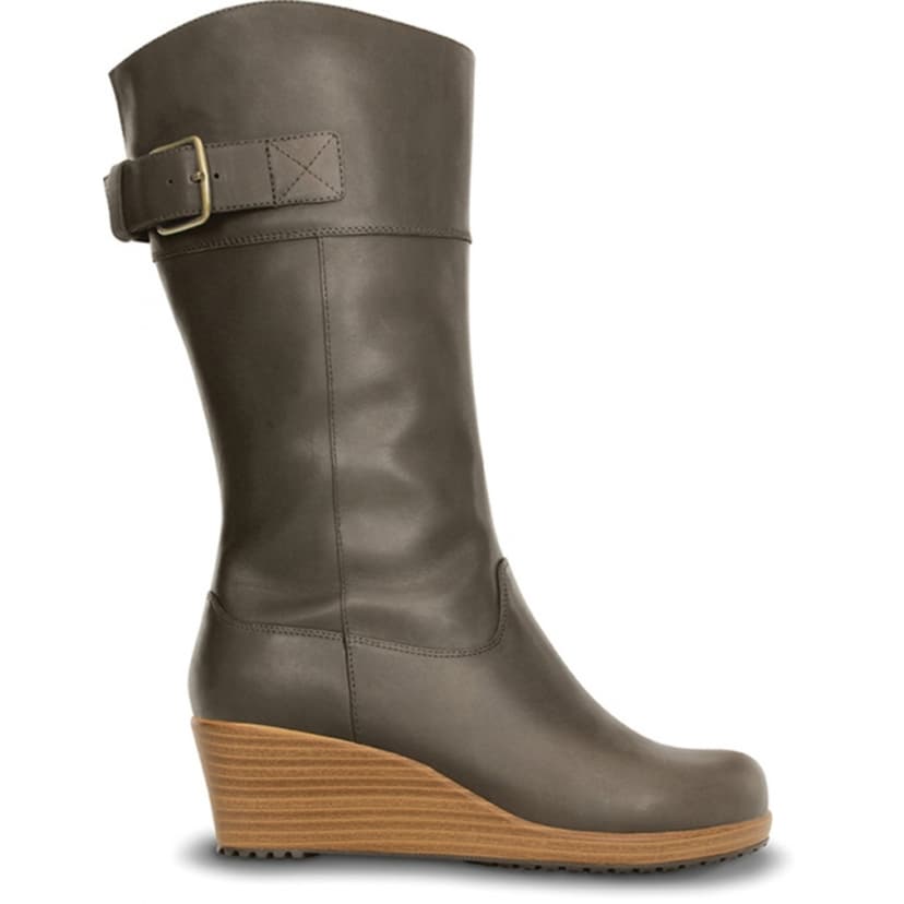 Kožené kozačky Crocs, Espresso/Walnut