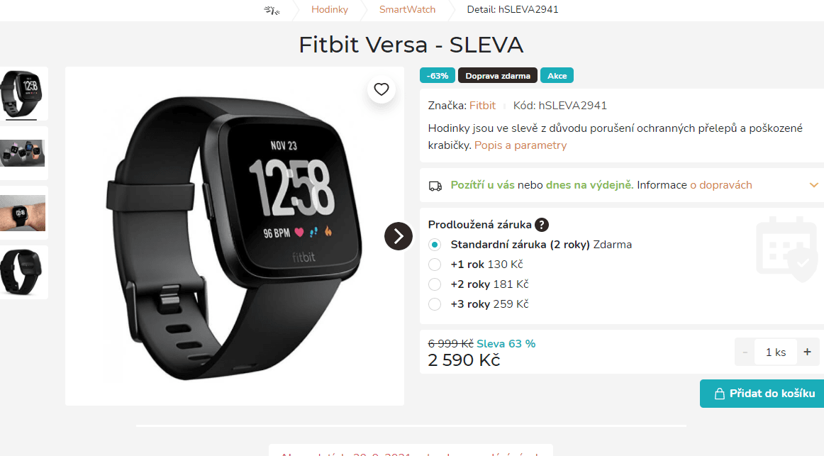 Chytré hodinky Fitbit Versa