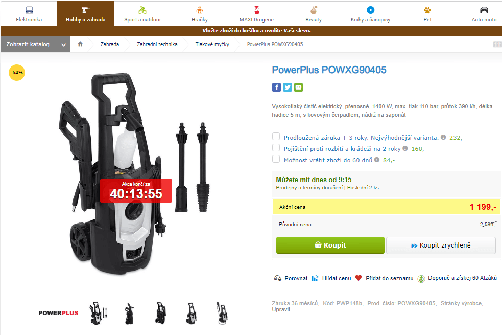 Vysokotlaký čistič Powerplus POWXG90405