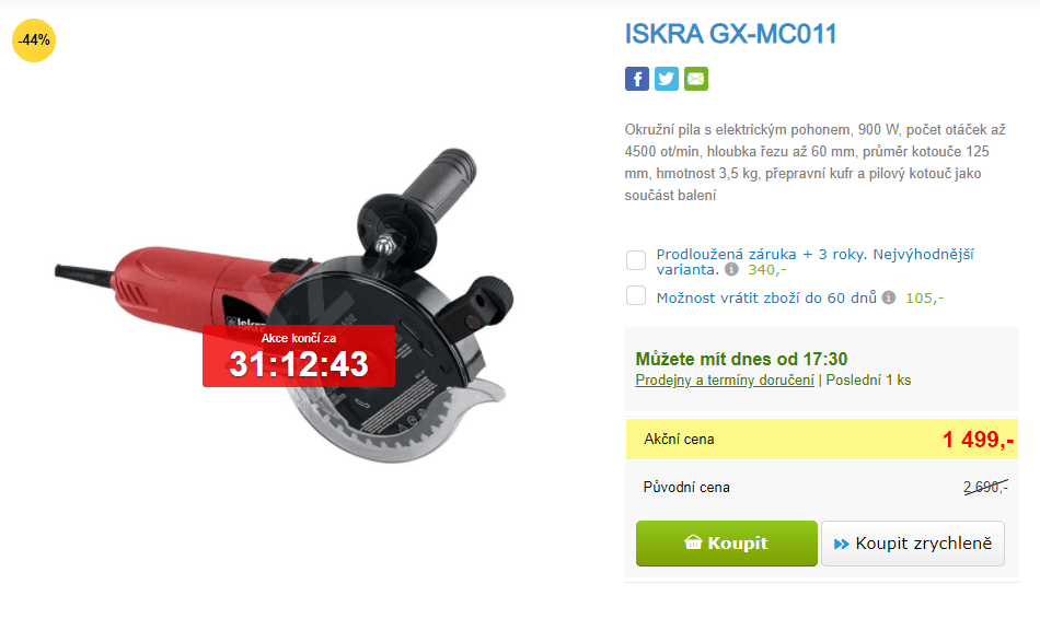 Elektrická okružní pila Iskra