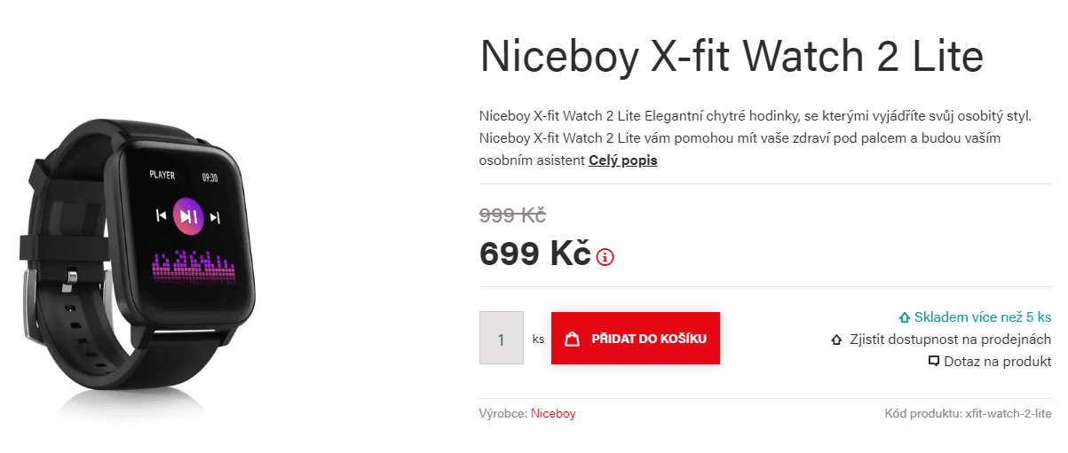 Chytré hodinky Niceboy X-fit Watch 2 Lite