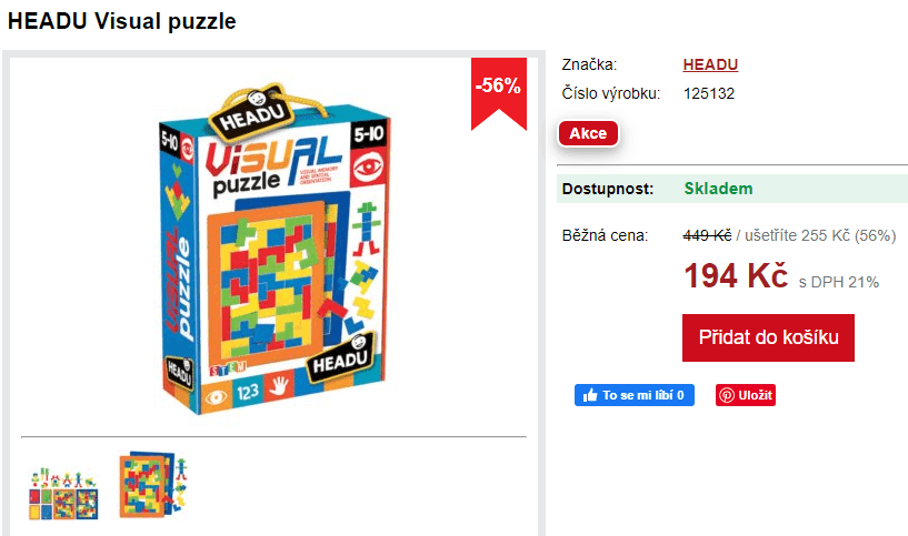Visual Headu puzzle, 160 dílků, od 5ti let