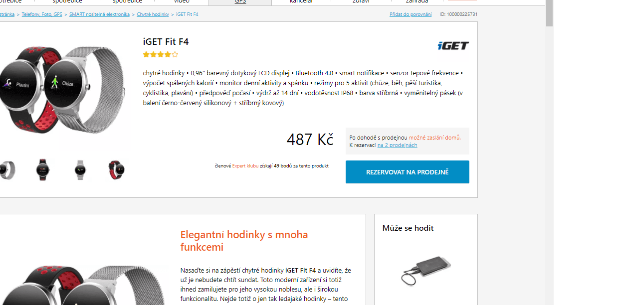Chytré hodinky iGET FIT F4