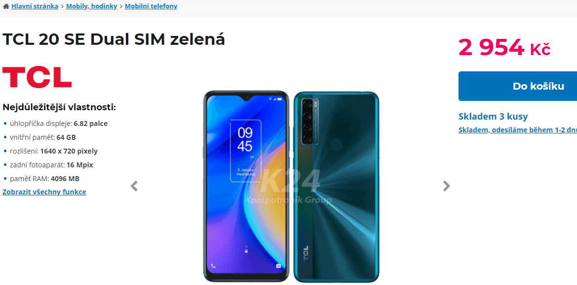 TCL, 8x 1,8GHz, 4GB RAM, 6,82"