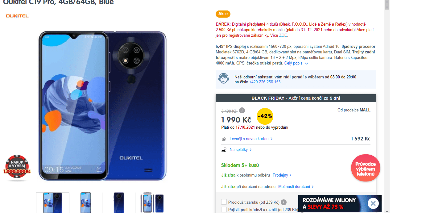 Oukitel, 4x 2GHz, 4GB RAM, 6,49"