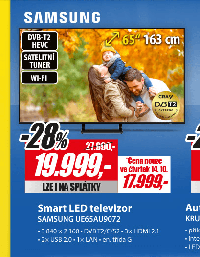 4K Smart TV, 163cm, Samsung 9