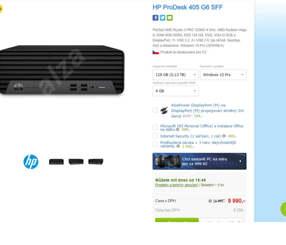 PC HP, 4GHz, 4GB RAM, SSD